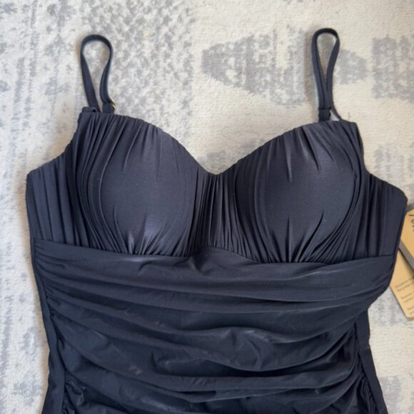 NWT Sea Queen Black ContourLift Tummy Support One Piece Swimsuit - Picture 3 of 8